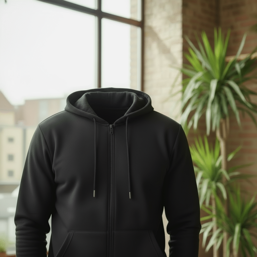 Custom Black Hoodie with Logo - Image 3