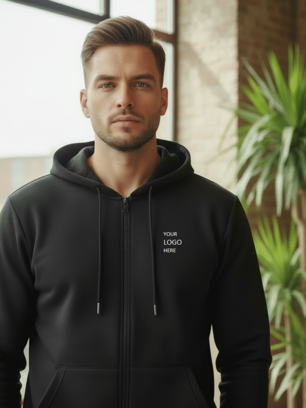 Custom Black Hoodie with Logo