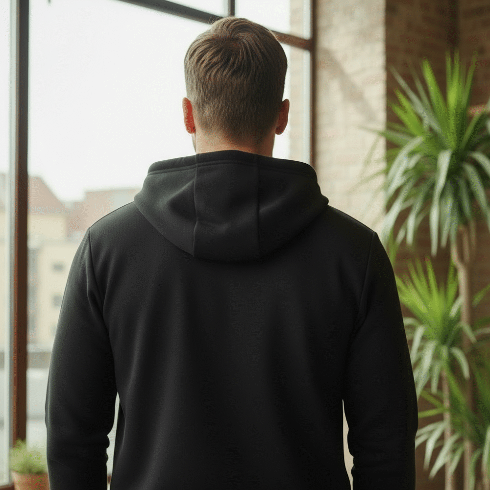 Custom Black Hoodie with Logo - Image 2